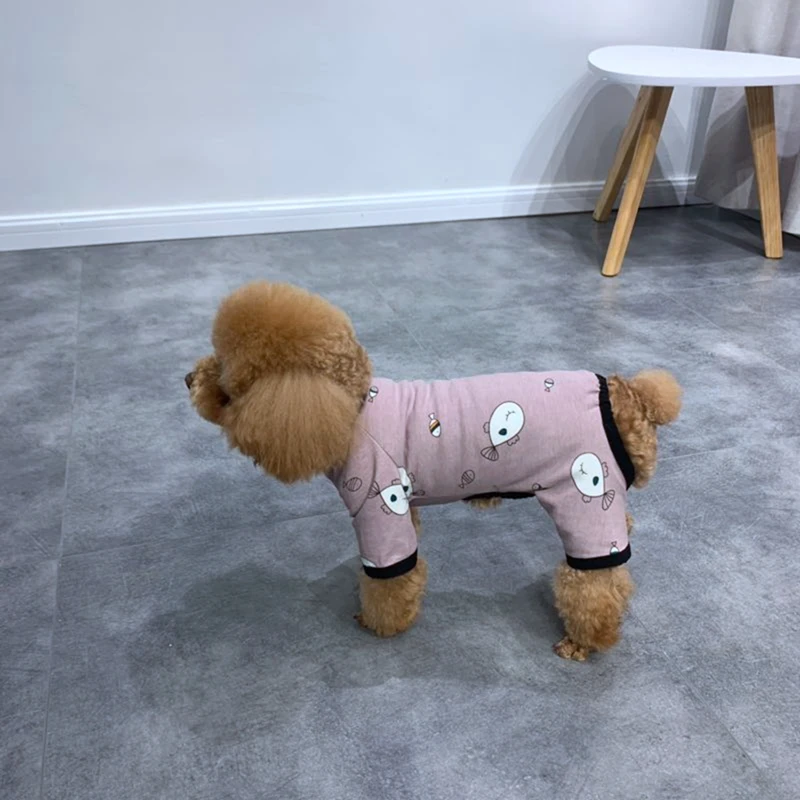 Комбинезон с принтом для собак, маленькая одежда для собаки чихуахуа, пижама, пальто для собак, кошек, супер мягкий костюм для щенка, Тедди