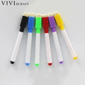 

Vividcraft 6 pcs/Lot Erasable Dry Whiteboard Pen Markers Pen Black Refill Chalk Marker Pen for Children Office School Supplies