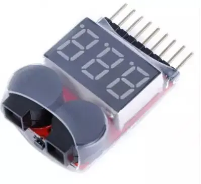 

1-8S Lipo/Li-ion/Fe RC helicopter airplane boat etc Battery Voltage 2 IN1 Tester Low Voltage Buzzer Alarm