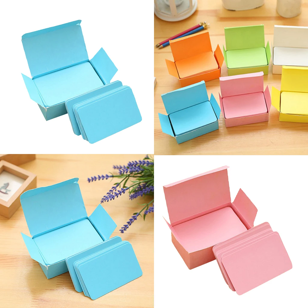 2 Boxes Pink + Blue Paper Blank Index Flash Cards DIY Message, 90 Sheets