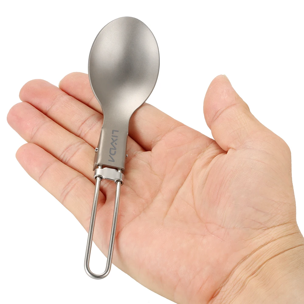 Lixada титановая Складная ложка Spork уличная посуда для кемпинга Легкая Складная посуда для кемпинга пикника