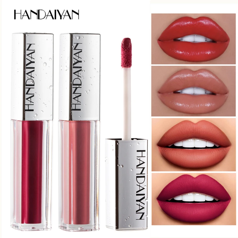 

HANDAIYAN Velvet Matte Lip Gloss Moisturizer Lipgloss 3D Plumper Lip Tint Glaze Long Lasting Liquid Lipstick Waterproof Makeup