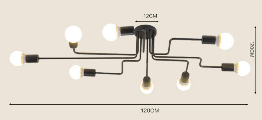 Винтажный потолочный светильник из железа с несколькими стержнями, креативный ретро-светильник, промышленный светодиодный домашний светильник, потолочный светильник