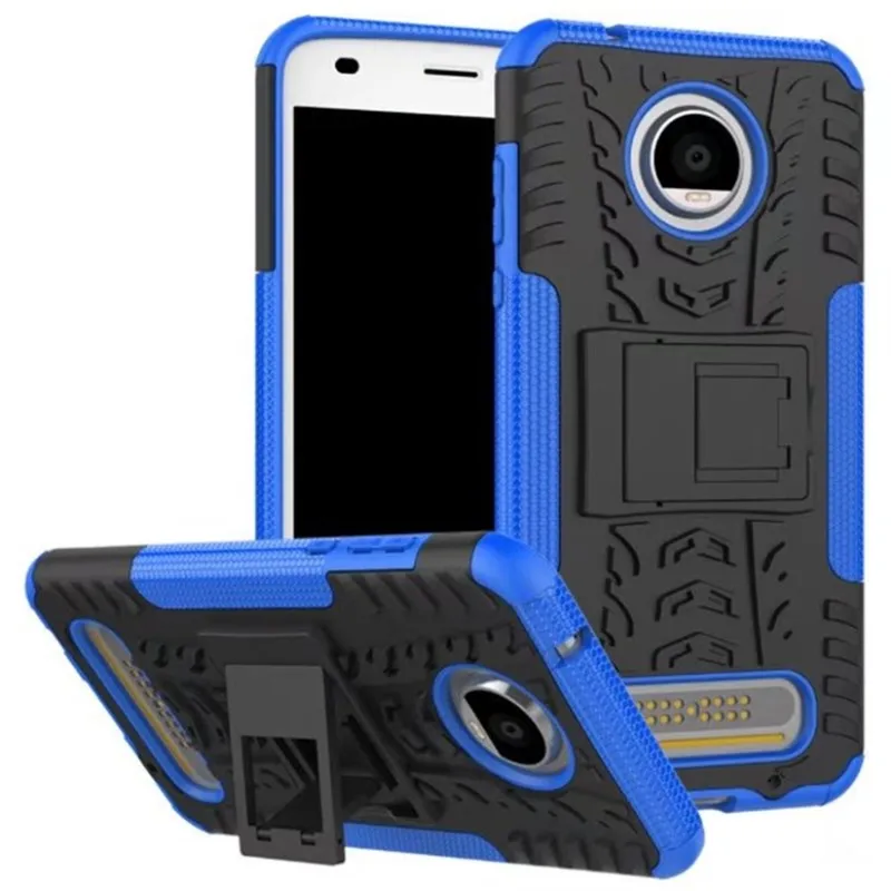 Для Moto Z Z2 Z3 Plus Роскошные Heavy Duty противоударный Панцири Стенд Крышка Роскошный для