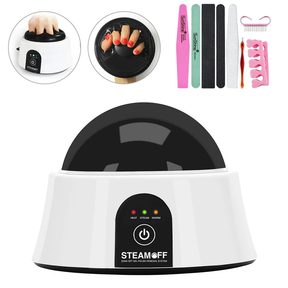 

Upgraded Steam Off Gel Nail Remover Machine Portable Electric Nail Steamer with Cuticle Pusher Spoon Tools for Gel Polish Acryl