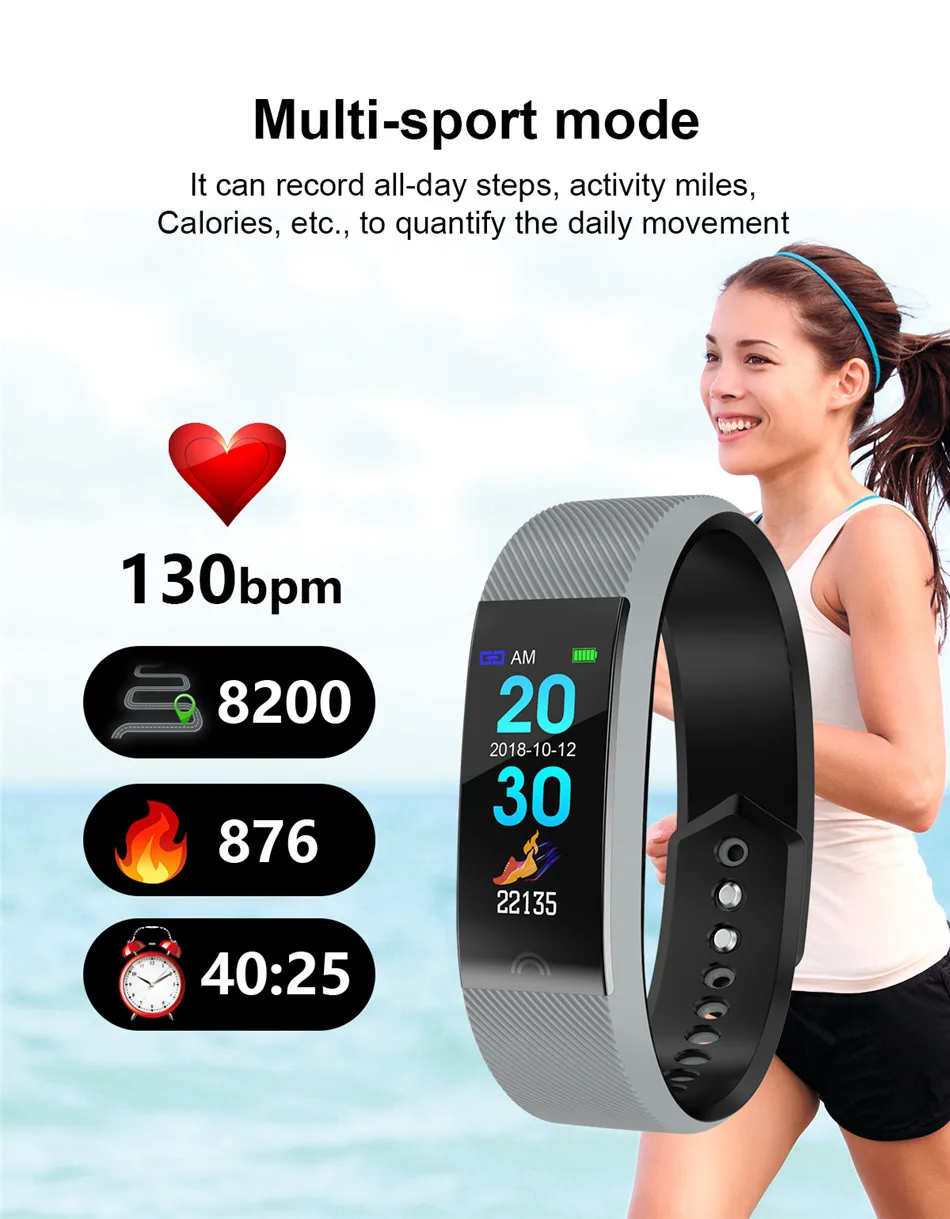 Водонепроницаемый Смарт Браслет спортивный режим умный браслет для мужчин и женщин монитор сердечного ритма информация напоминание Bluetooth 4,0