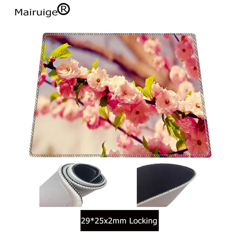Mairuige Pink Flower Large Gaming Mouse Pad Gamer Locking Edge Keyboard Mouse Mat Gaming Grande Mou