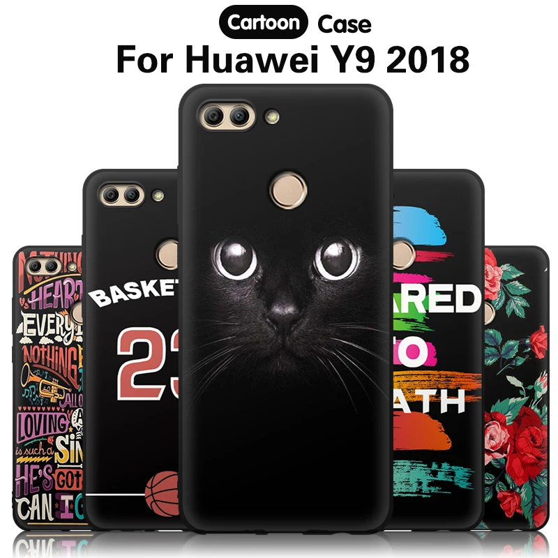 

JURCHEN Phone Case For Huawei Y9 2018 Case For Huawei Enjoy 8 Plus Cartoon Soft Tpu Silicone Back Cover For Huawei Y9 2018 Case