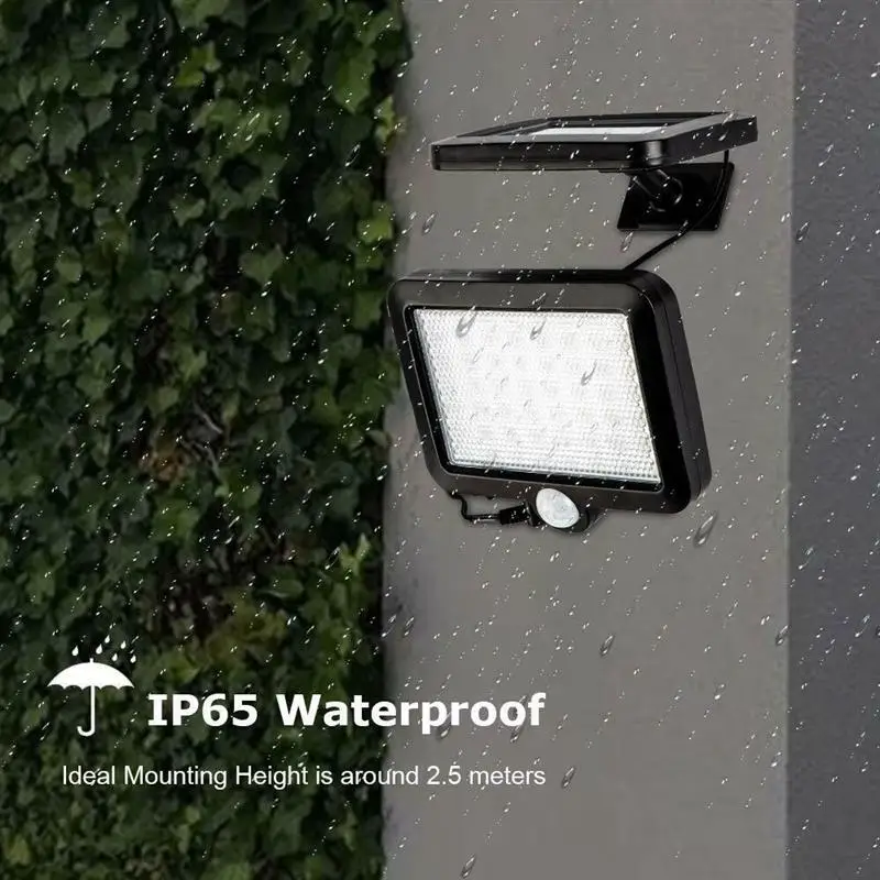 56 светодиодный солнечный светильник Открытый водонепроницаемый IP65 PIR датчик движения Солнечный садовый свет настенный светильник инфракрасный датчик света
