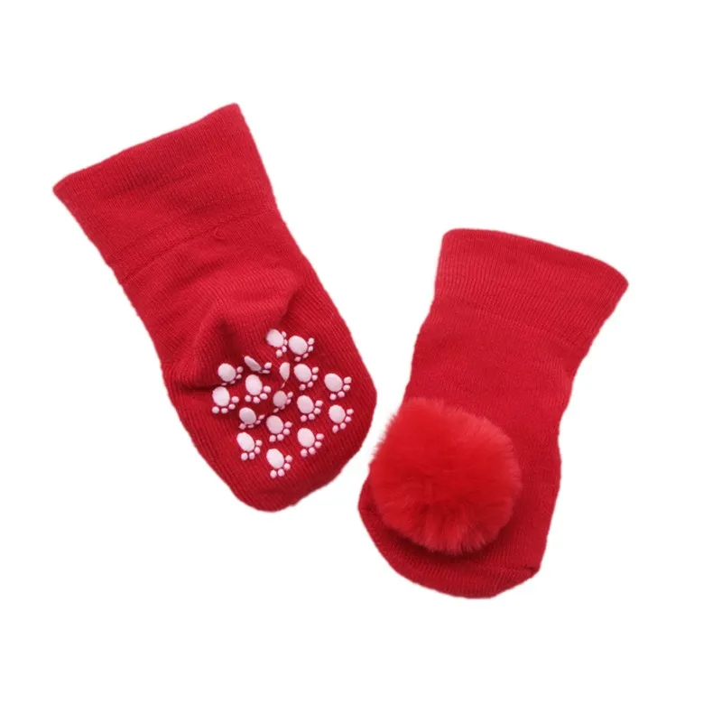 Милые однотонные носки принцессы с помпонами для маленьких девочек 0-24 месяцев хлопковые носки-тапочки для новорожденных милые подарки для новорожденных