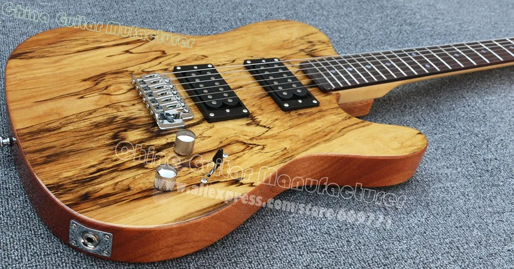 Высококачественные пользовательские натуральные деревянные полосы Топ TL электрогитара, хромированная аппаратная гитара Tele