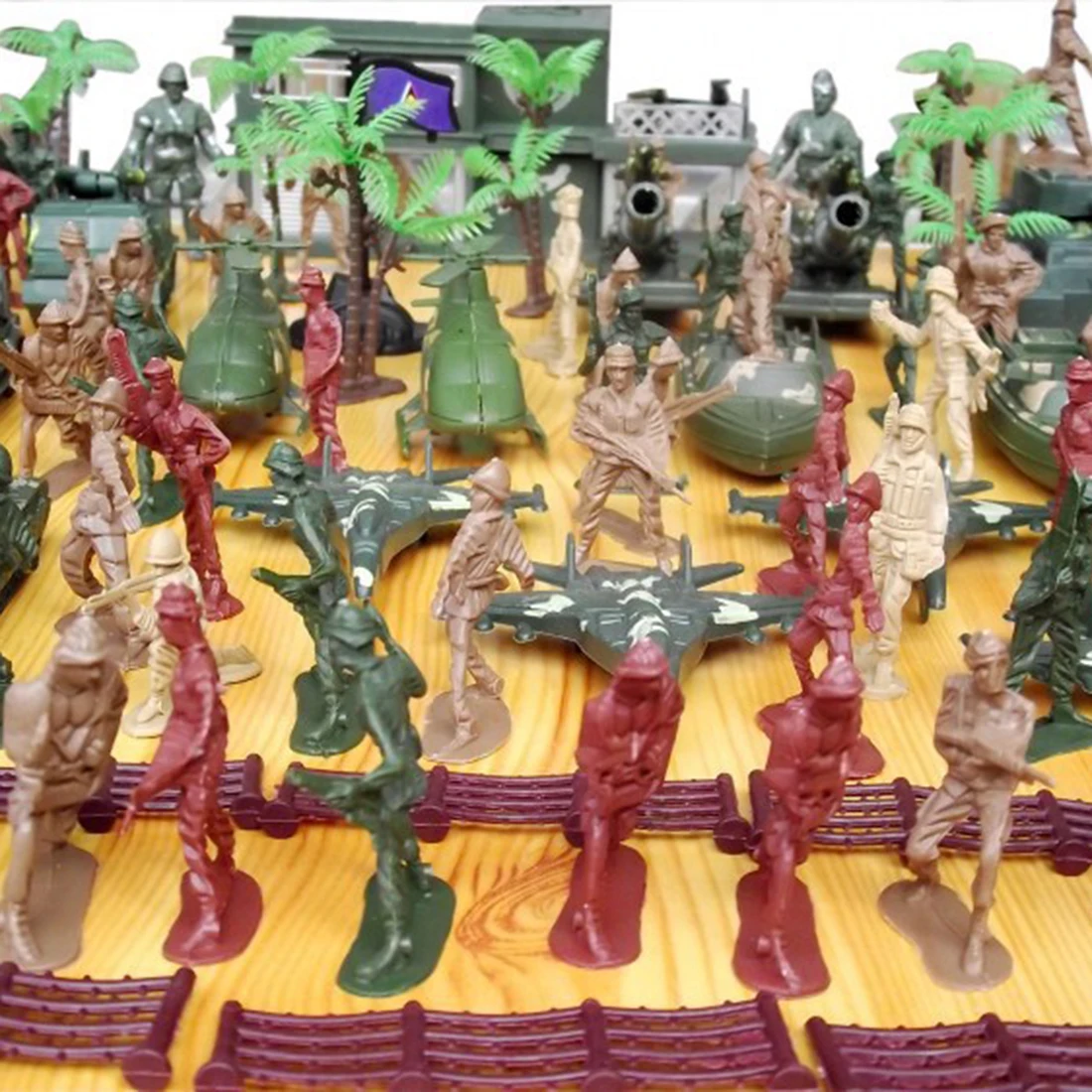  144Pcs 5cm Plastic Soldier Sand Table Scene Model World War II Soldier Military Toy Set for Childre