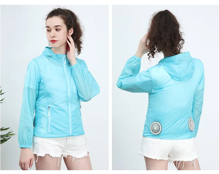 Air conditioning Jackets Summer Thin Breathable Cooling Fan Clothes Couples Outdoor Anti-heat Fishing Working Fan Clothing (24)