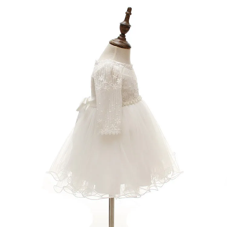 Для новорожденных платье на крестины для девочек для маленьких девочек белый принцесса Dentelle Крещение платье одежда для малышей шифоновое платье для девочек