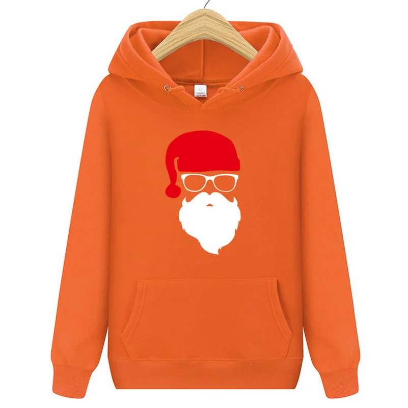 Новые толстовки мужские брендовые Дед Мороз Санта Рождественский праздничный свитер с капюшоном мужская Толстовка спортивный костюм Толстовка Повседневная спортивная одежда - Цвет: Orange