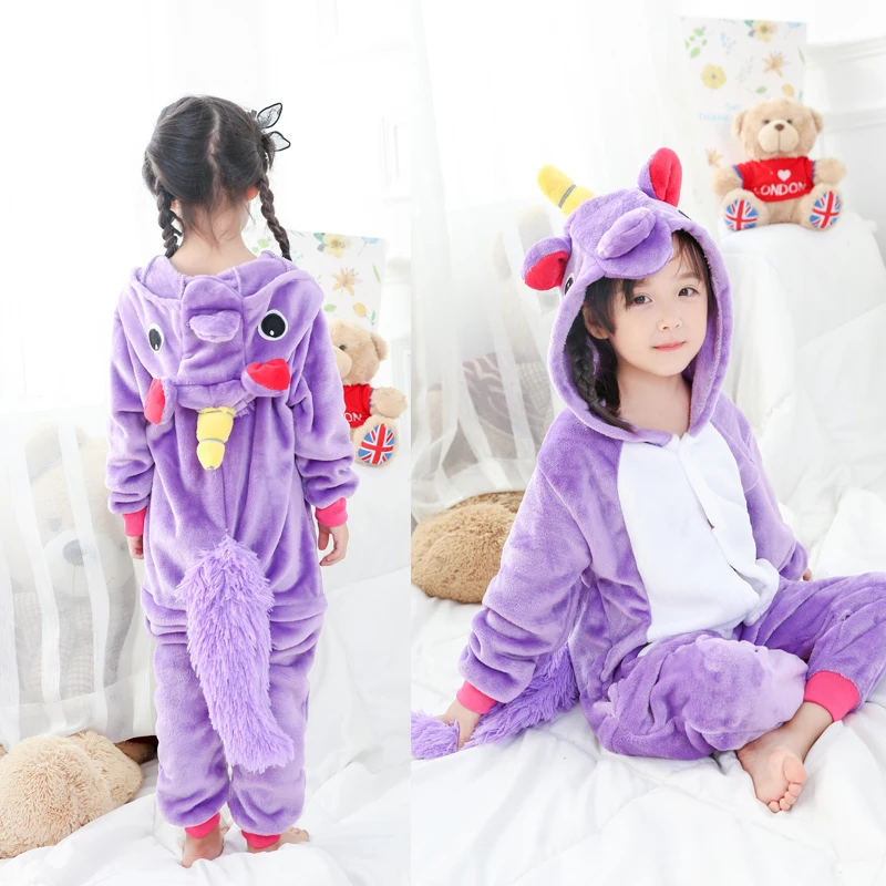 

Baby Gilrs Cartoon sleepwear Children Winter Flannel Pajamas Unicorns Panda Onesies Kigurumi Jumpsuit Kids Cosplay Party Clothes