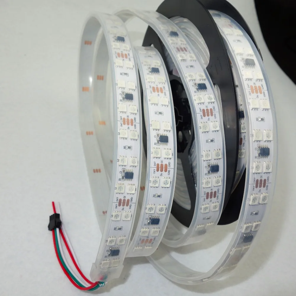 5 м DC24V WS2811 600 светодиодов (20 пикселей/м 6 как один пиксель) белая печатная плата