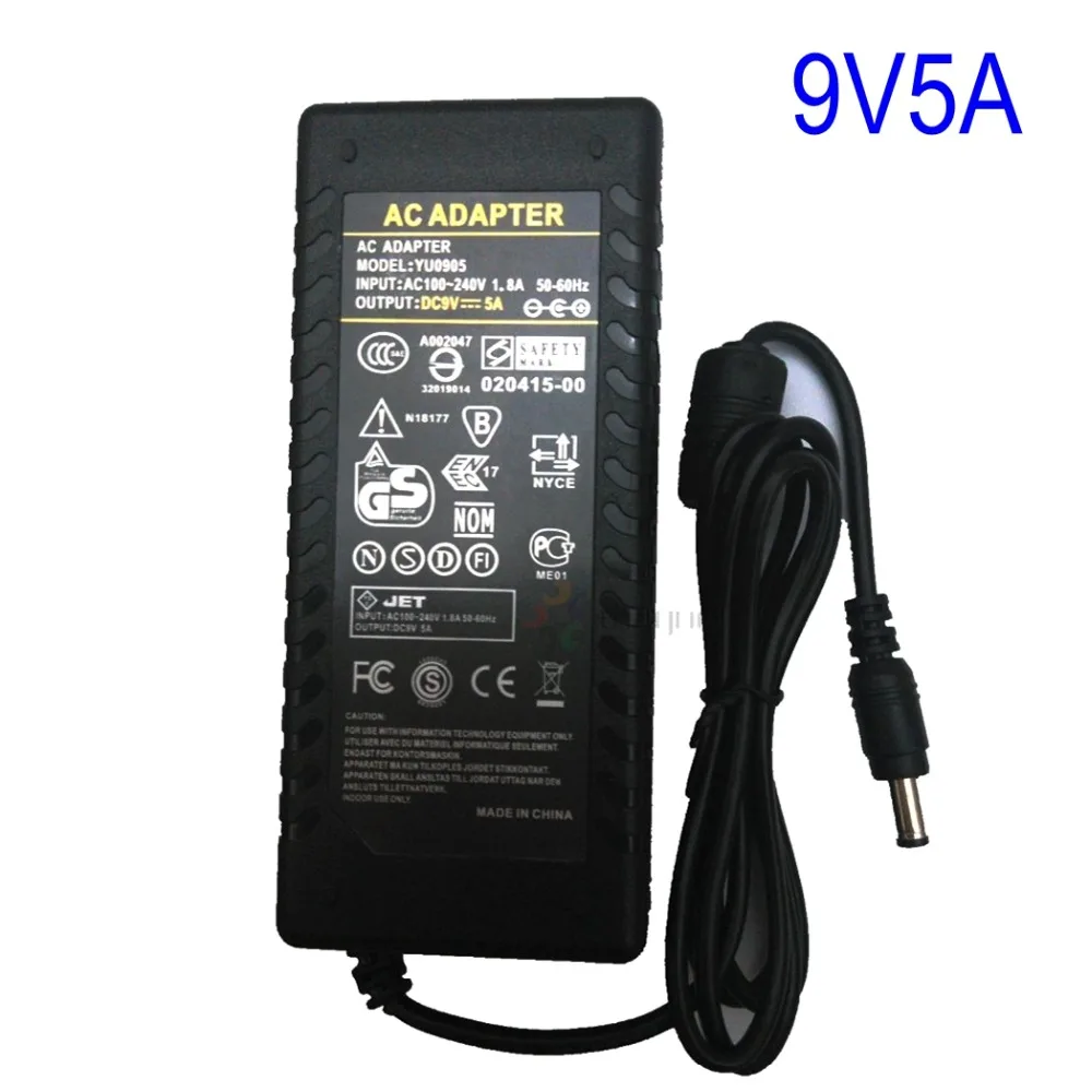 5PCS/LOT 9V5A 45W AC DC Adapter Charger 5.5*2.1 or 5.5*2.5mm 9V 5A Switch Power Supply LED Strips Light | Компьютеры и офис