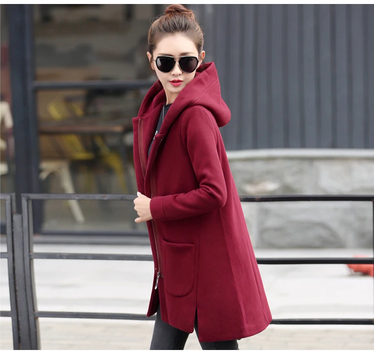 Осенне-зимний модный вариант плаща толстый бархатный свитер с капюшоном Свободная куртка пальто для беременных casaco feminino