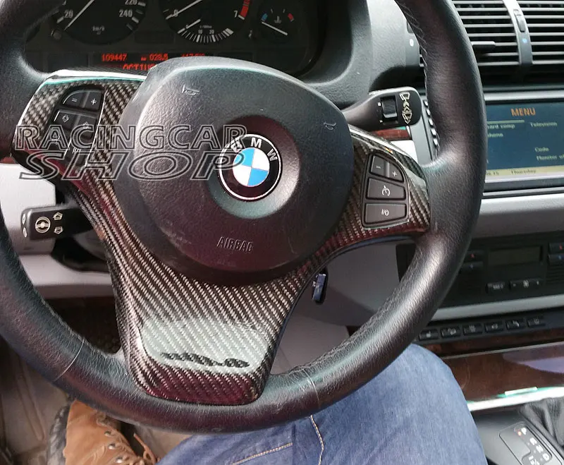 E53 X5  Carbon Fiber Steering Wheel Trim Cover_2711