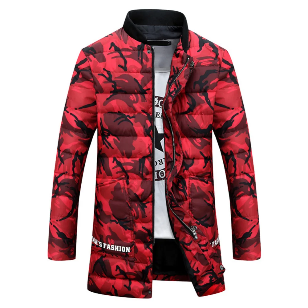 

Mens down cotton padded Jacket Camouflage printing coat Winter parkas Men Military Down Overcoat Plus Size XXXL