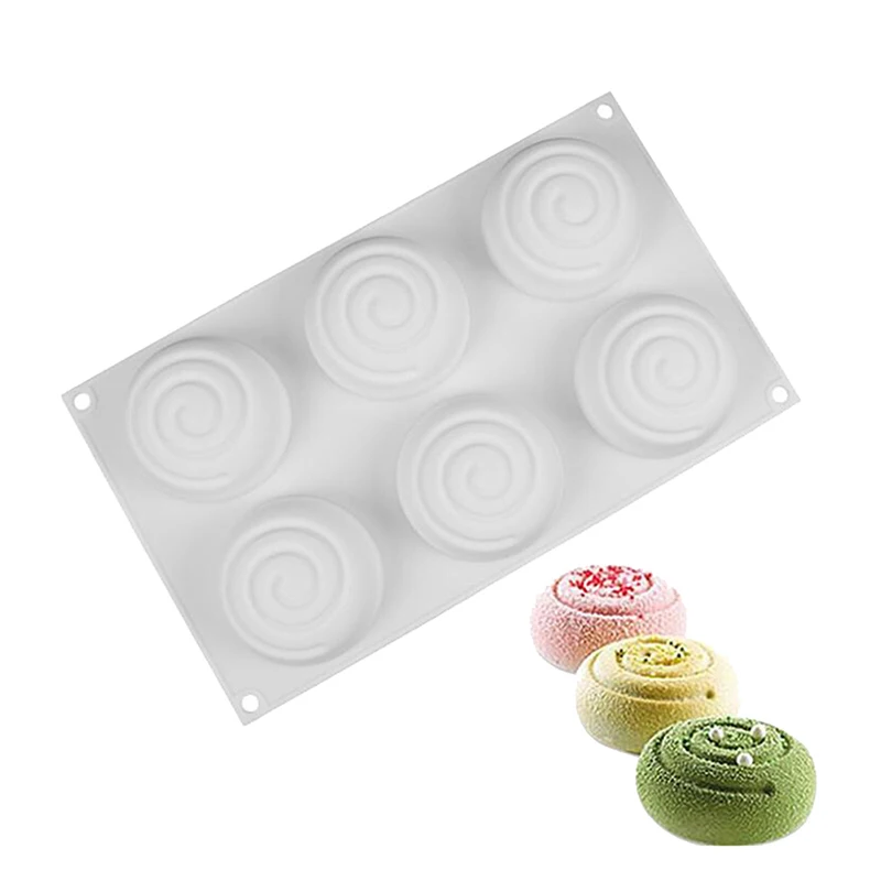 

Round Whirlpool Silicone Soap Mold 6 Cavities Mousse Cake Mould Handmade Soap Molds DIY Craft Mould
