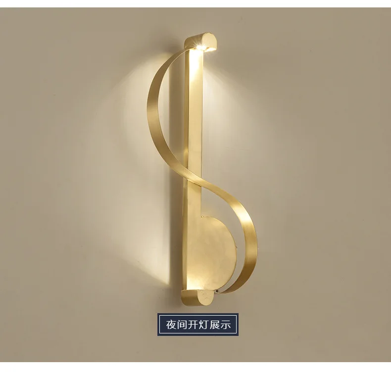 

Nordic wall lamp American copper bedroom bedside lamp modern minimalist living room wall lamp bathroom creative mirror front