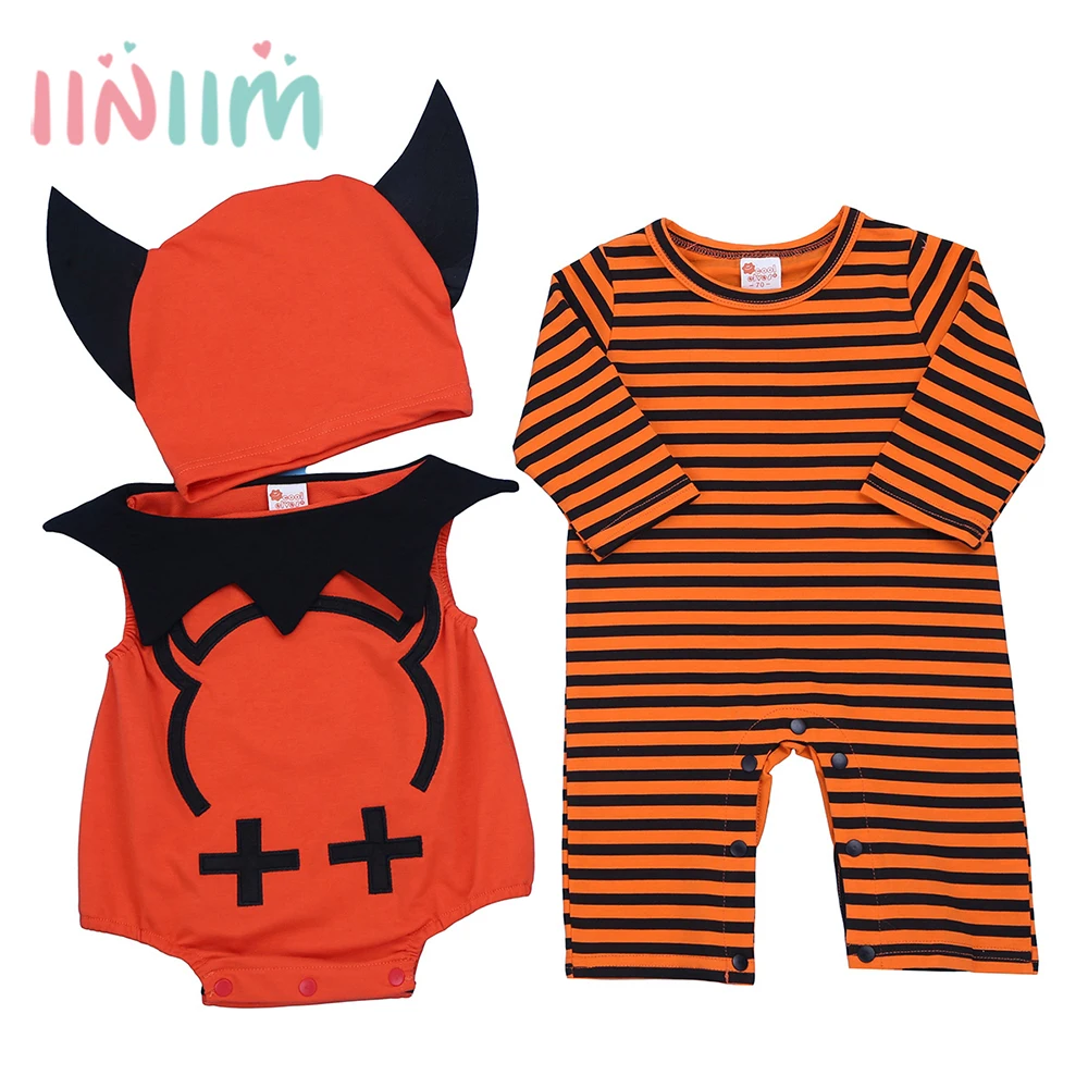 

2017 Autumn Roupa Infantil Baby Halloween Cosplay Outfits Bodysuit with Romper and Cap Bat Cute Bebe Boys Girls Clothing Set