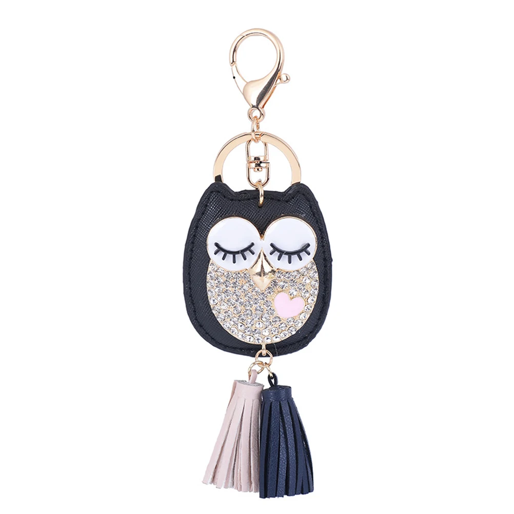 Креативный ключ кулон кольцо для ключей с подвеской брелок с кисточкой модная женская сумка украшения (черный)