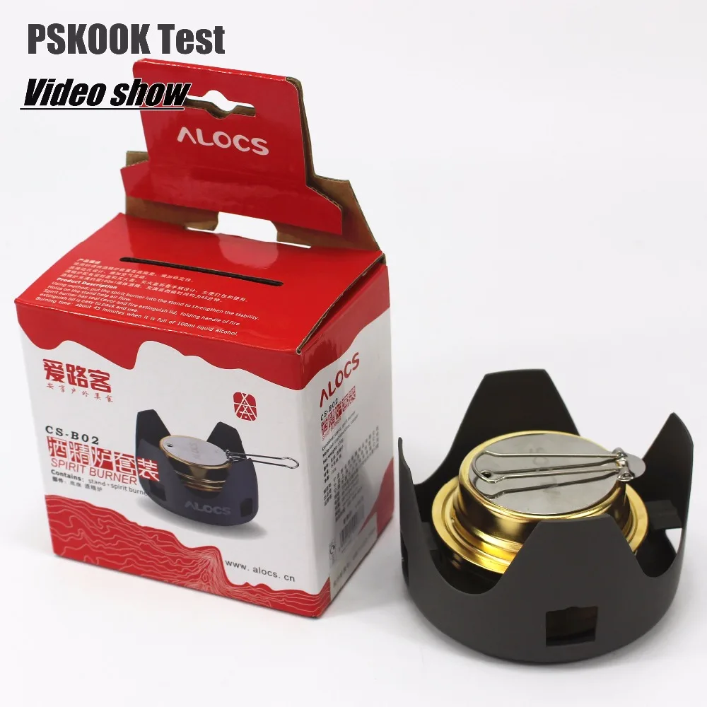 PSKOOK Outdoor Camping Alcohol Stainless Steel Stove Cooker Ultralight