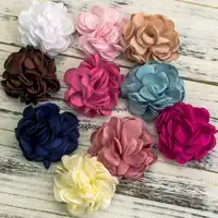 50ピース/ロット8センチ20色ヘアクリップヴィンテージ柔らかい人工ファブリック花用ヘッドバンドシックな髪花用kaidsアクセサリー