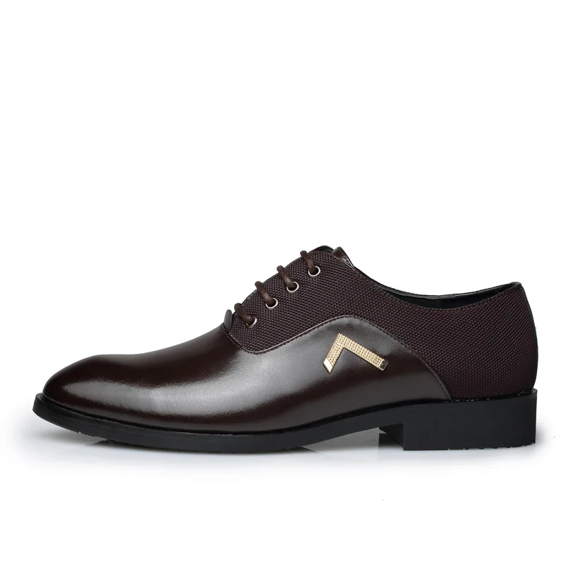 Flats Oxfords marrom Vestido Dos Preto Couro Sapatas 2018 Até Sapatos Da Apontou Masculino Mola amarelo Casamento De Negócios Toe Respirável Rendas Homens IYHqYUwZR