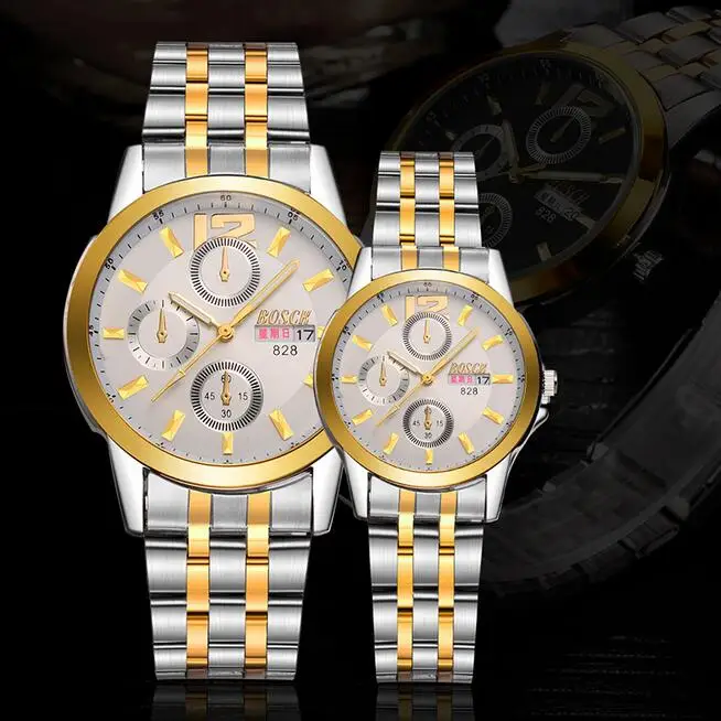 

New genuine fashion watch watch men's trend ultra-thin waterproof steel belt female watch couple table Korean