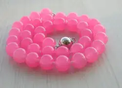 Бесплатная доставка @ хороший круглый розовый натуральный камень бусы ожерелье воп; TF