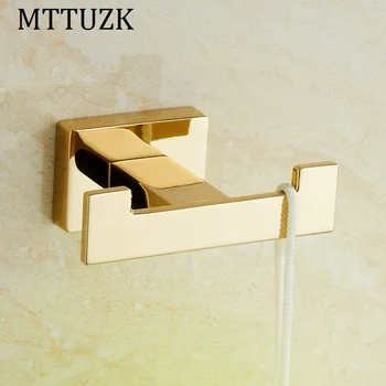 

MTTUZK golden/chrome Square Clothes hooks Kitchen hooks living room wall hanging door rear hook for cap,coat,Clothes,bath towel
