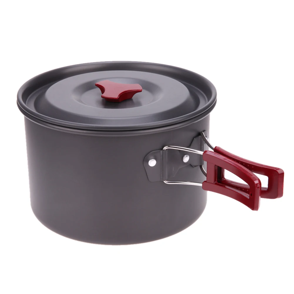 

3L Oxidation Aluminum Alloy Protable Large Single Non-stick Cooking Pots Outdoor Hiking Fishing Picnic Single Handle Cookware
