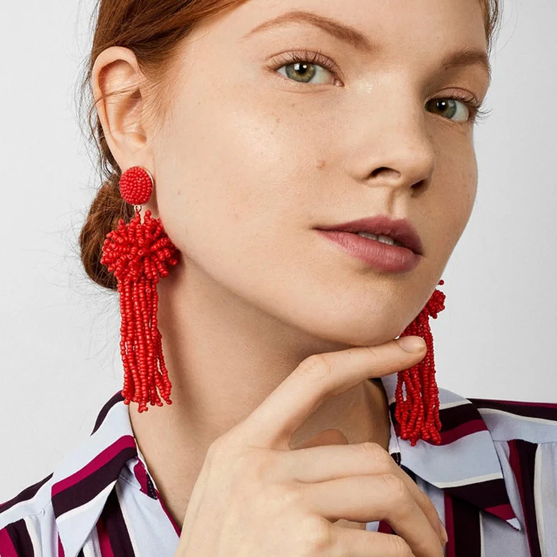 FASHIONSNOOPS винтажные акриловые длинные висячие серьги из искусственной смолы с