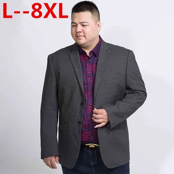 

10xl 8xl 6xl 5xl Men's casual Loose fit solid suit Blazer jacket men wedding dress blazer male gray suit hombre blazer masculino