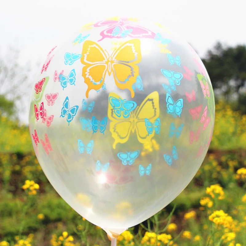 10 шт 12 дюймов Бабочка печать прозрачный шар надувные латексные воздушные шары украшения на свадьбу на день рождения вечерние Шары поставки