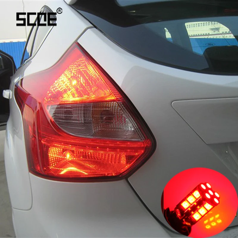 

SCOE 2x 30SMD Brake Light Tail Light For Ford Focus 2 3 4 High Bright White LED Light Bulb Source Car Styling No Heat