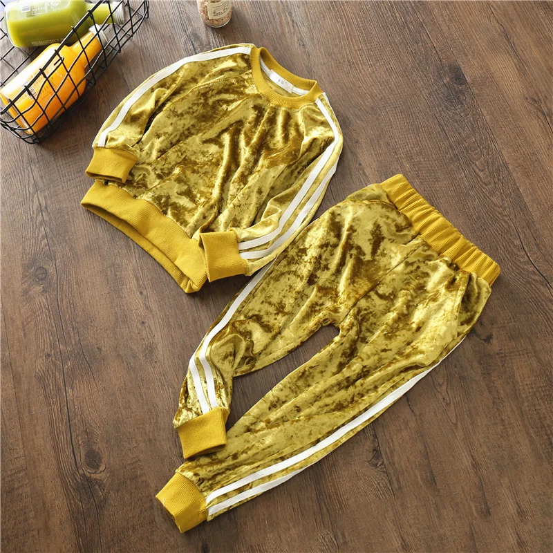 2018 Baby Boys Clothing Sets Kids Girls Tracksuits Sport Suit fleece jacket Spring Autumn Clothes Children Casual Set (2-7T)