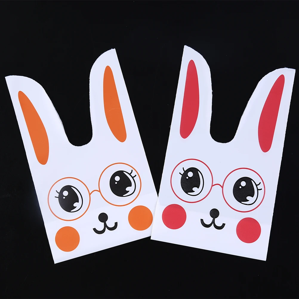 50Pcs Candy Gift Bags Rabbit ear cookie bags candy Biscuit Packaging Bag party Supplies 2 Colors Wedding Decorations