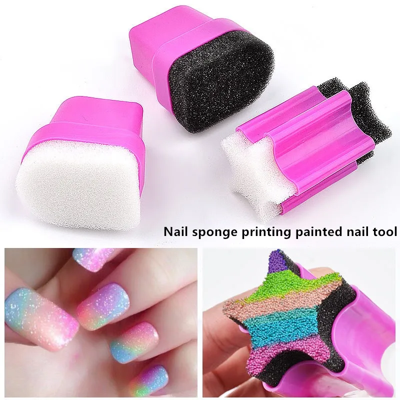 

Nail gradation sponge printing painted nail tool, creative colorful random making gradient color nail supplies