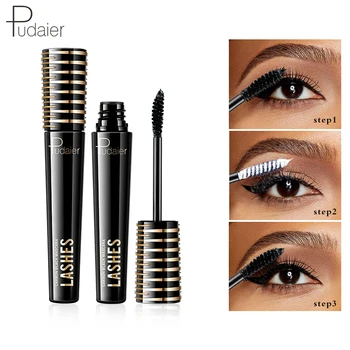 

Pudaier Black Mascara Length Extension Long Curling Eyelash Make Up Eyes Curling Waterproof False Lash Mascara TSLM2