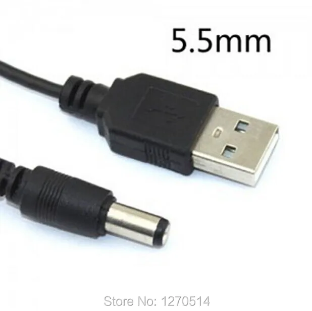 

10pcs / lot, USB interface power line, DC5.5 mm plug / USB plug adapter cable, 80cm Connect wires, free shipping