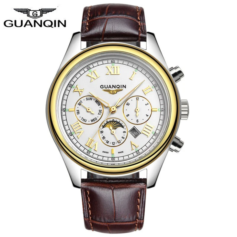 

Watches Men Luxury Top Brand GUANQIN New Fashion Men's Big Dial Designer Quartz Watch Male Wristwatch relogio masculino relojes