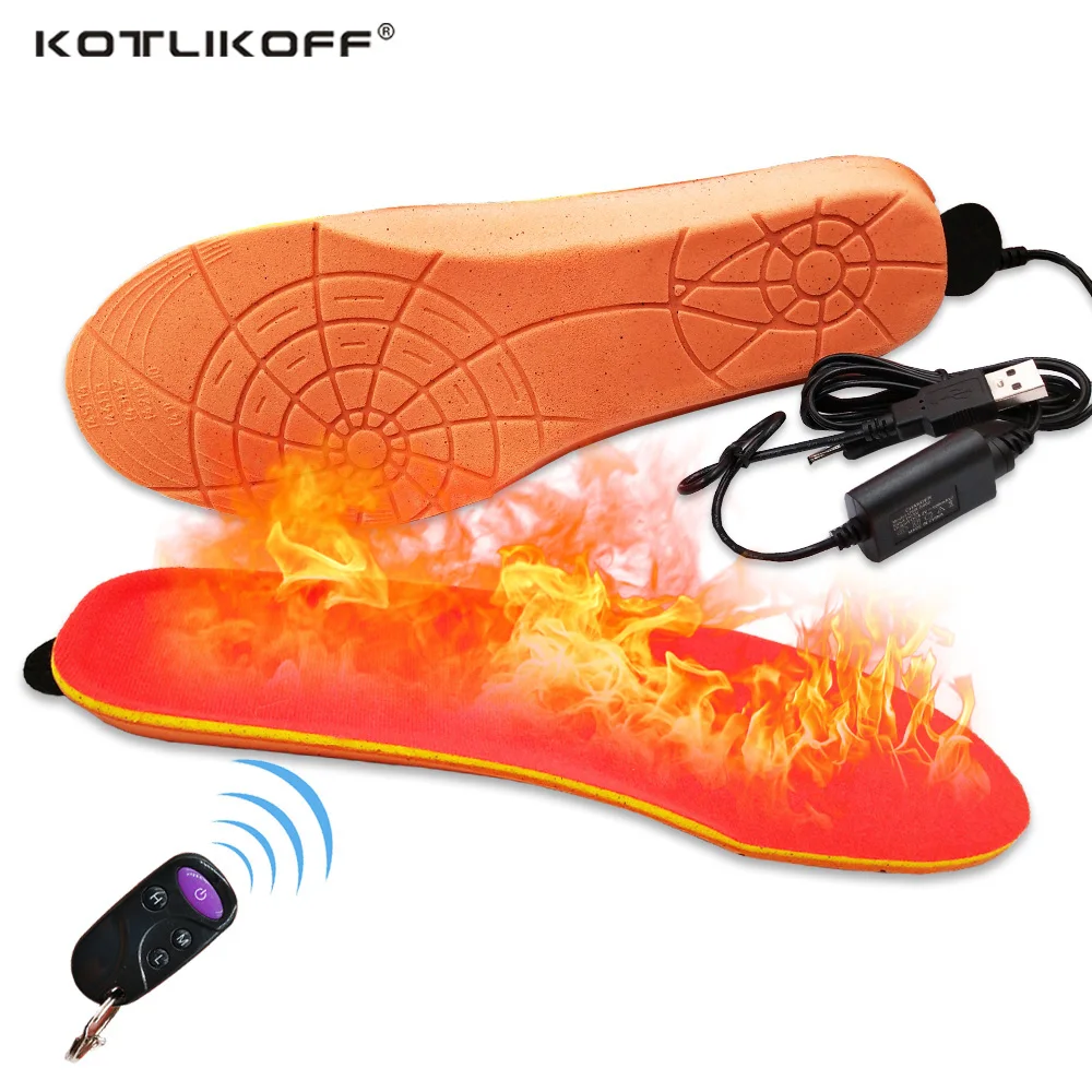 

KOTLIKOFF Electric Heated Insole Batt USB Winter Warm Shoes Boots Pad With Remote Control Memory Foam Heated Insoles Women Shoes