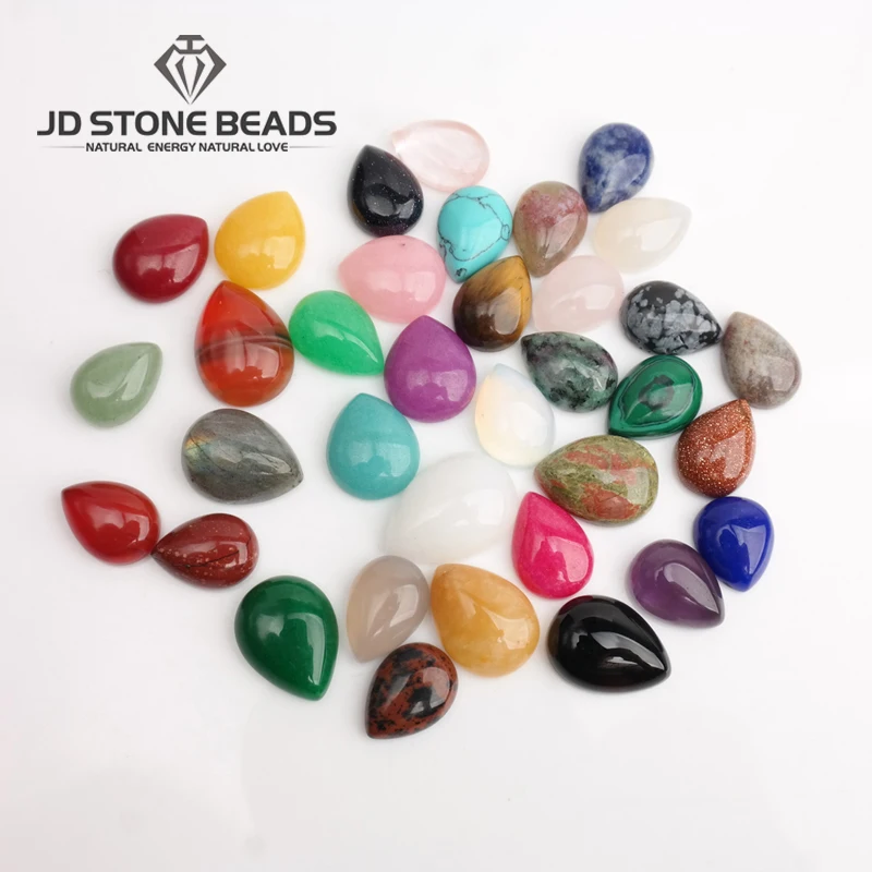 

Free shipping Wholesale 25x18x6 assorted natural stone teardrop unakite bead CABOCHON beads for DIY jewelry accessories JD stone
