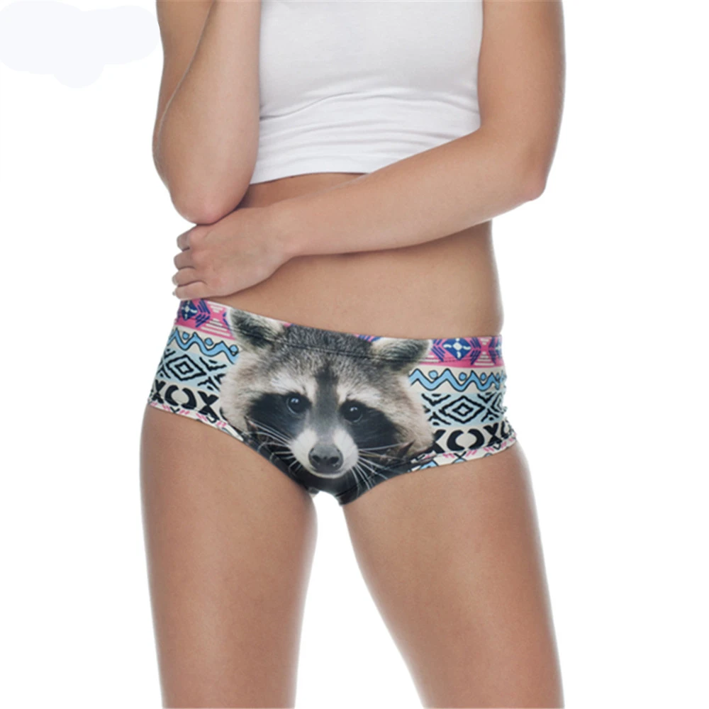 

Raccoon Panda 3D Print Briefs Lingerie Sexy Underwear Women Panties Panty Tanga Ropa Interior Mujer Bragas Culotte Femme