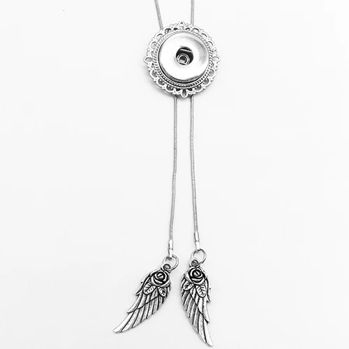 

New New Arrival Angel wings Necklaces & Pendants Newest Snap Button Jewelry Zipper Pulls Necklace Nd768 (fit 18mm 20mm Snaps)